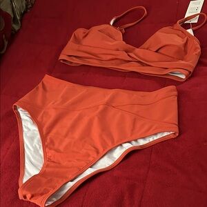 Cupshe Vibrant Orange Bikini Set